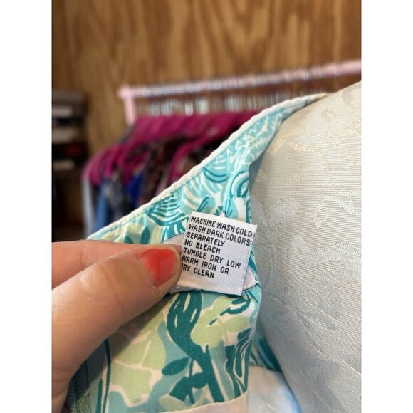 Lilly Pulitzer Safari Animal Print Lion Zebra Sleeveless VTG Dress Size 6 Green - Picture 11 of 11